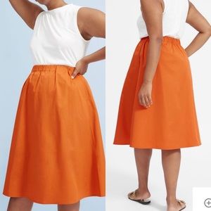 Everlane Clean Cotton A-Line Skirt Orange Sz S